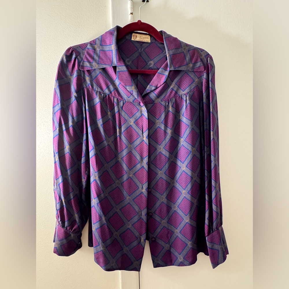 Vintage Gucci 100% Silk Blouse Size 4/6